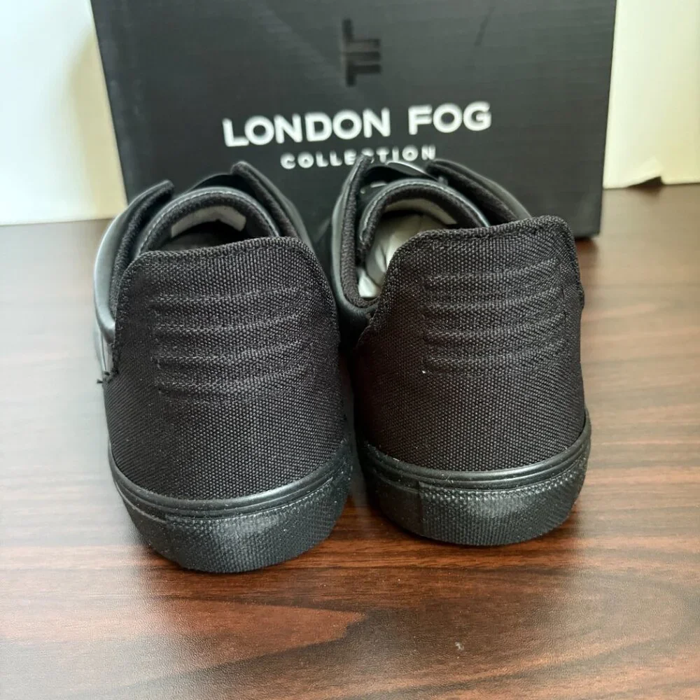 LONDON FOG Francis Low Slip-On Sneakers Shoes Dadcore Smart Casual Black 8.5